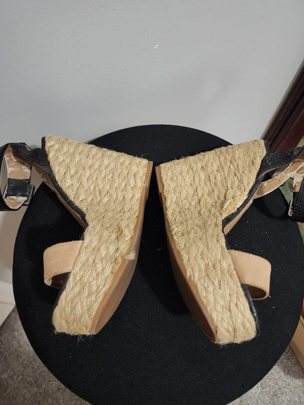Steve Madden Black / Tan Wedges